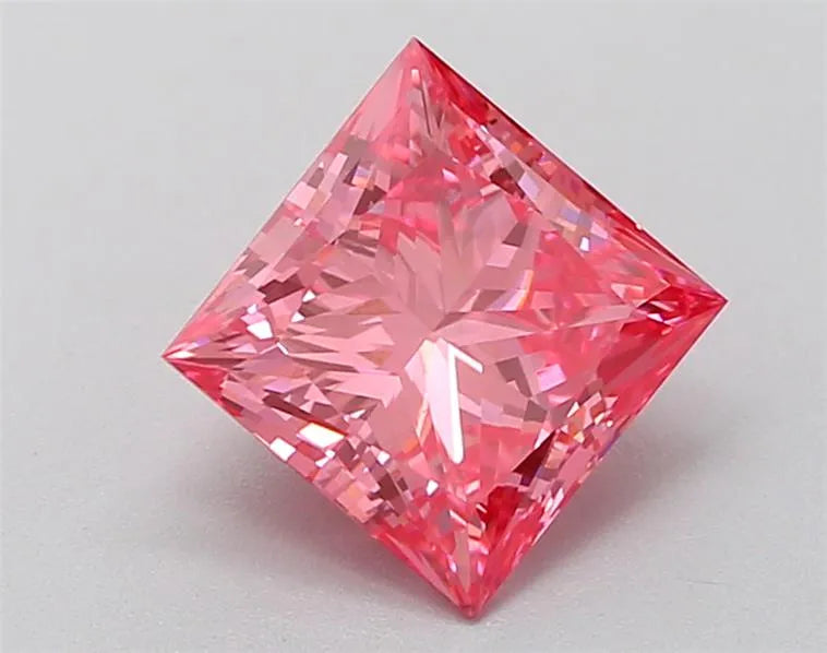 1.88ct Princess Lab Grown Diamond (Colour Fancy Vivid Pink, Clarity VS1, IGI Certified)