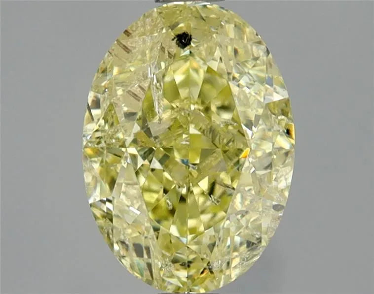 2.01ct Oval Natural Diamond (Colour Fancy Yellow, Clarity I2, Cut GD, GIA Certified)