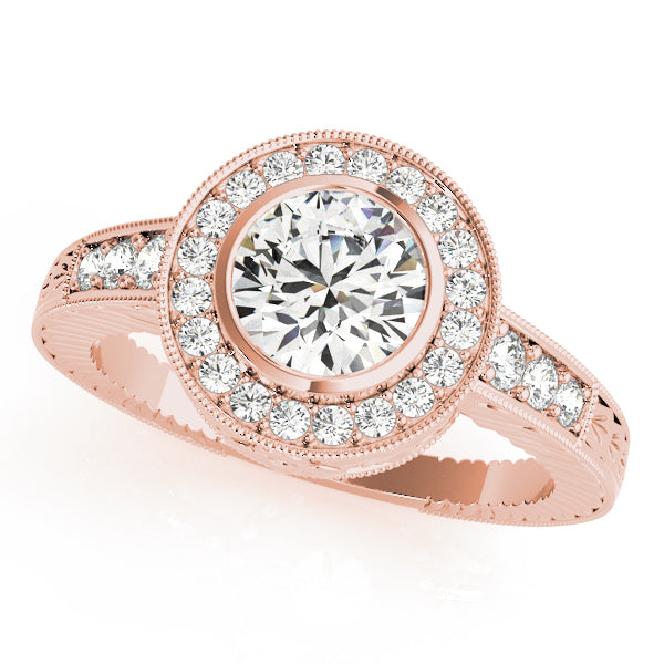 Vintage Bezel Halo Channel-Set Diamond Engagement Ring (1/3 ct. tw.)