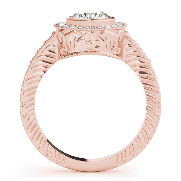 Vintage Bezel Halo Channel-Set Diamond Engagement Ring (1/3 ct. tw.)