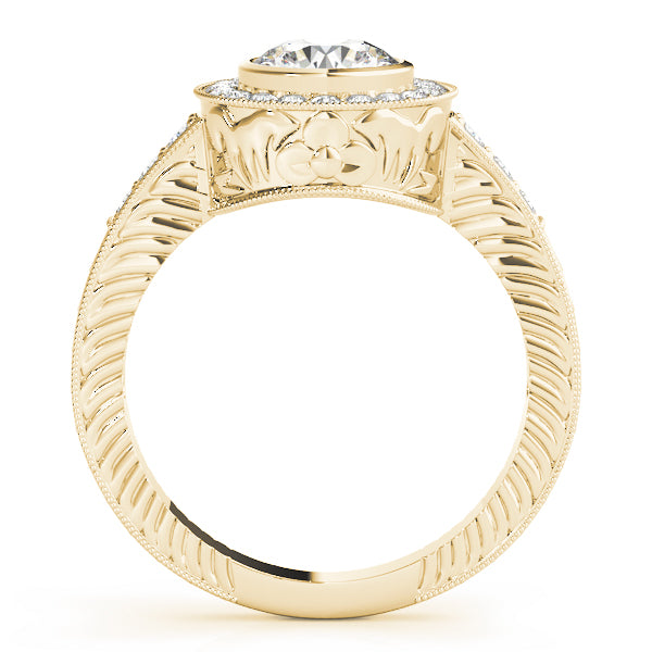 Vintage Bezel Halo Channel-Set Diamond Engagement Ring (1/3 ct. tw.)