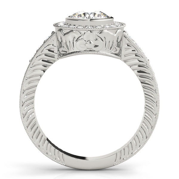 Vintage Bezel Halo Channel-Set Diamond Engagement Ring (1/3 ct. tw.)