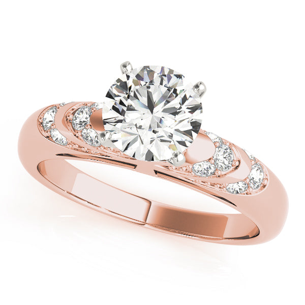 Architectural Pavé Accent Diamond Engagement Ring (1/5 ct. tw.)
