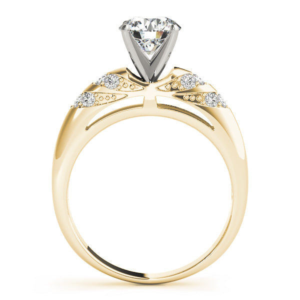 Architectural Pavé Accent Diamond Engagement Ring (1/5 ct. tw.)