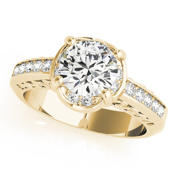 Channel-Set Pavé Diamond Engagement Ring (1/4 ct. tw.)