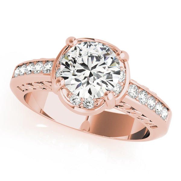 Channel-Set Pavé Diamond Engagement Ring (1/4 ct. tw.)