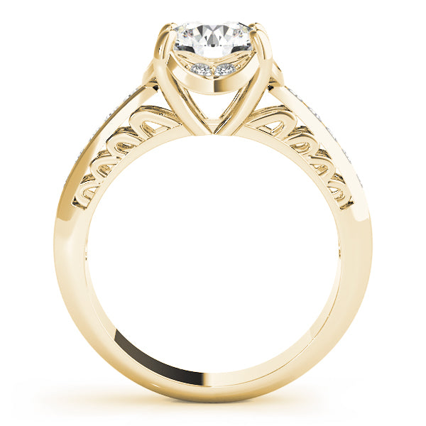 Channel-Set Pavé Diamond Engagement Ring (1/4 ct. tw.)