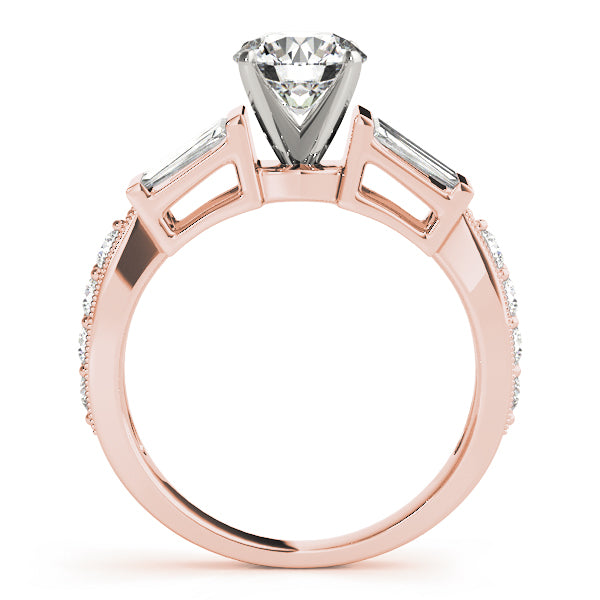 Tapered Baguette and Pavé Diamond Engagement Ring