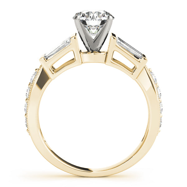 Tapered Baguette and Pavé Diamond Engagement Ring