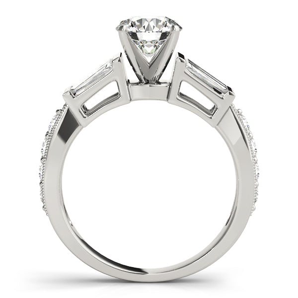 Tapered Baguette and Pavé Diamond Engagement Ring