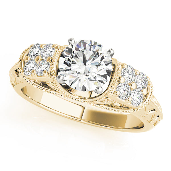 Three-Stone Pavé Diamond Engagement Ring (1/3 ct. tw.)