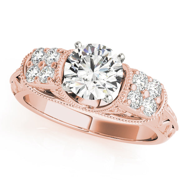 Three-Stone Pavé Diamond Engagement Ring (1/3 ct. tw.)