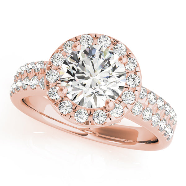 French Pavé Halo Diamond Engagement Ring (3/8 ct. tw.)