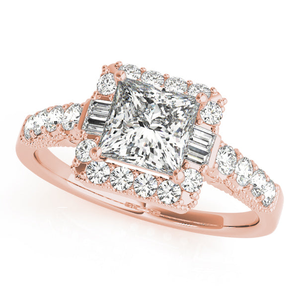 Classic Halo Baguette Diamond Engagement Ring (1 1/3 ct. tw.)