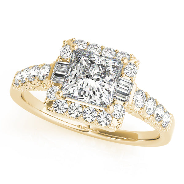 Classic Halo Baguette Diamond Engagement Ring (1 1/3 ct. tw.)