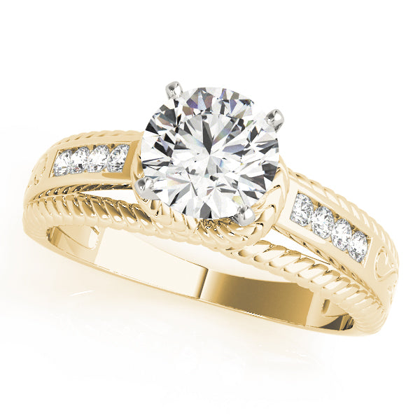 Channel-Set Rope Detail Diamond Engagement Ring (1/8 ct. tw.)