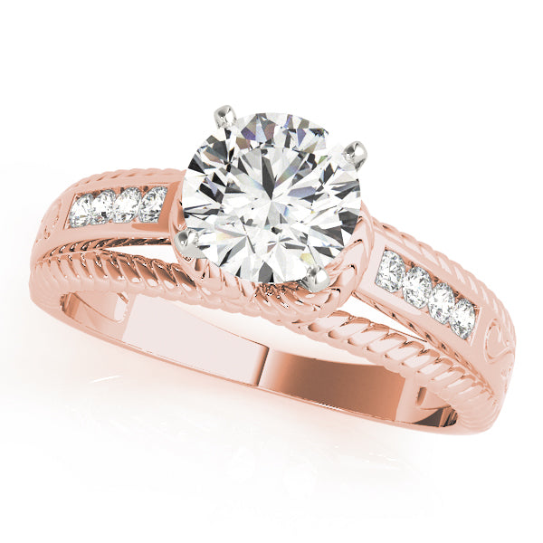 Channel-Set Rope Detail Diamond Engagement Ring (1/8 ct. tw.)