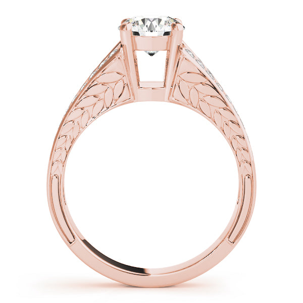 Split Shank Leaf-Engraved Diamond Engagement Ring (1/4 ct. tw.)