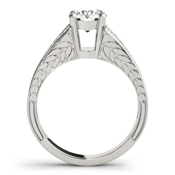 Split Shank Leaf-Engraved Diamond Engagement Ring (1/4 ct. tw.)