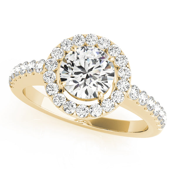 French Pavé Halo Diamond Engagement Ring (1/4 ct. tw.)