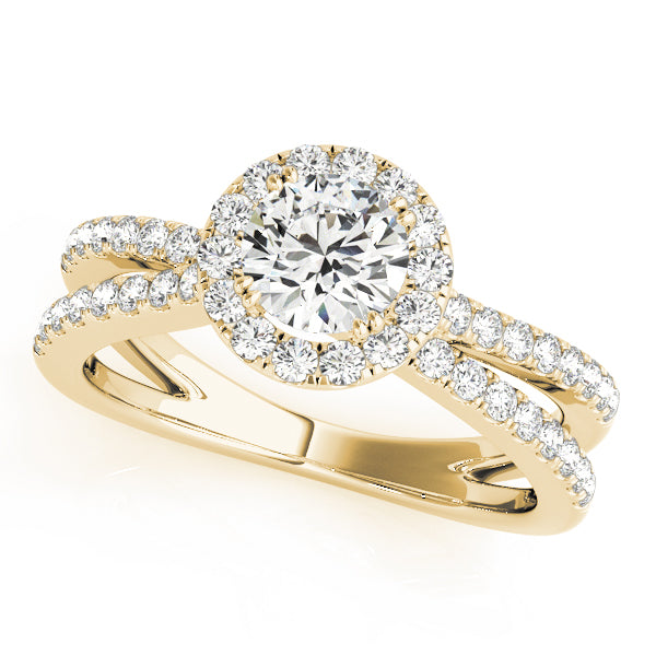Split Shank Halo Pavé Diamond Engagement Ring (3/4 ct. tw.)