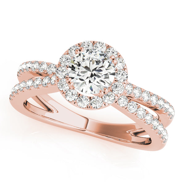 Split Shank Halo Pavé Diamond Engagement Ring (3/4 ct. tw.)