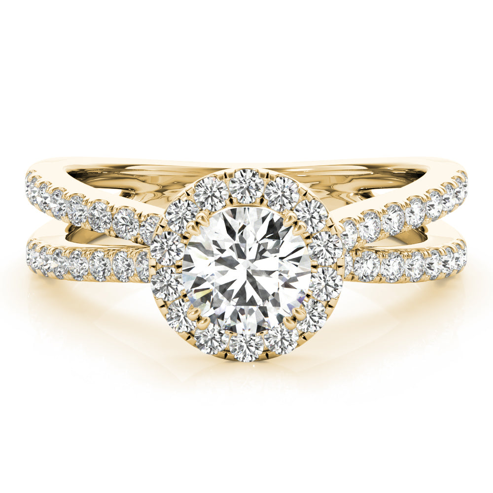 Split Shank Halo Pavé Diamond Engagement Ring (3/4 ct. tw.)