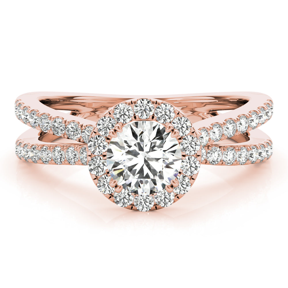 Split Shank Halo Pavé Diamond Engagement Ring (3/4 ct. tw.)