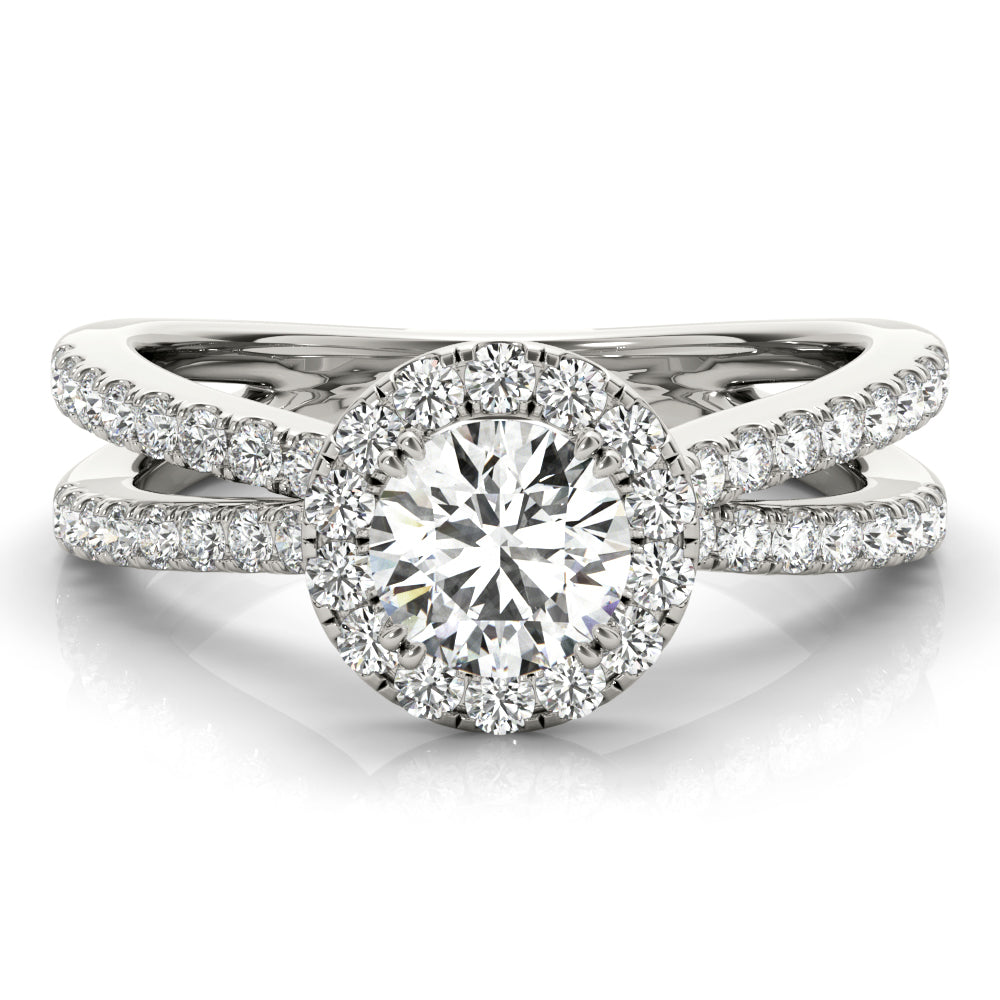 Split Shank Halo Pavé Diamond Engagement Ring (3/4 ct. tw.)