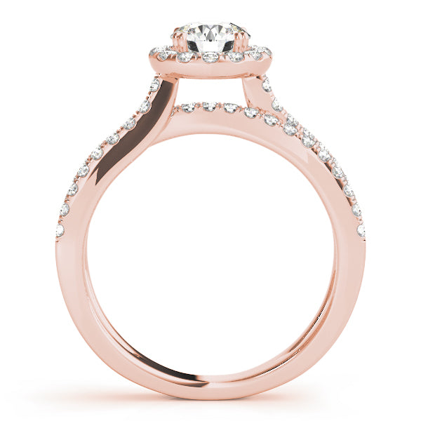 Split Shank Halo Pavé Diamond Engagement Ring (3/4 ct. tw.)