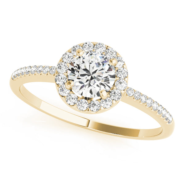 French Pavé Halo Diamond Engagement Ring (1/5 ct. tw.)