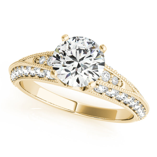 Vintage Milgrain Pavé Diamond Split Shank Engagement Ring (1/2 ct. tw.)