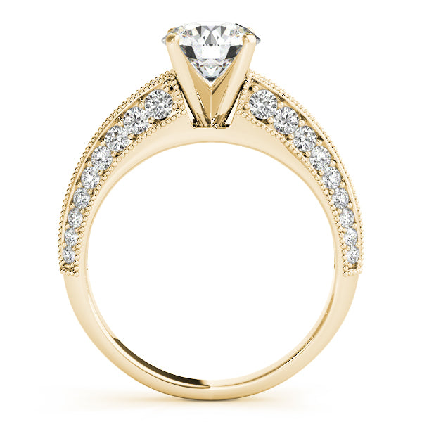 Vintage Milgrain Pavé Diamond Split Shank Engagement Ring (1/2 ct. tw.)