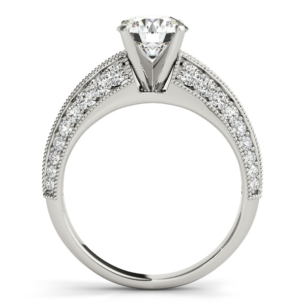 Vintage Milgrain Pavé Diamond Split Shank Engagement Ring (1/2 ct. tw.)