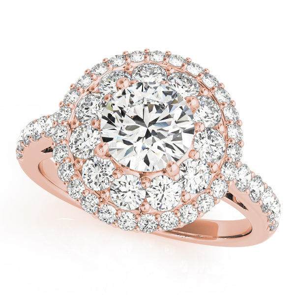 Double Halo Pavé Diamond Engagement Ring (7/8 ct. tw.)