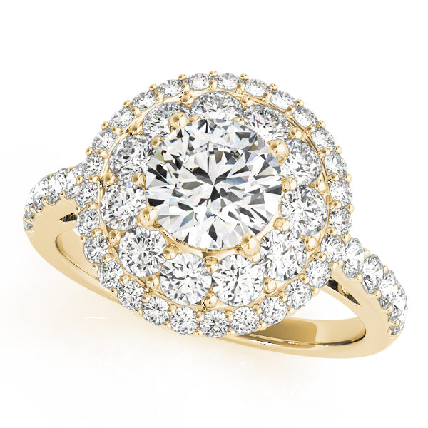 Double Halo Pavé Diamond Engagement Ring (7/8 ct. tw.)