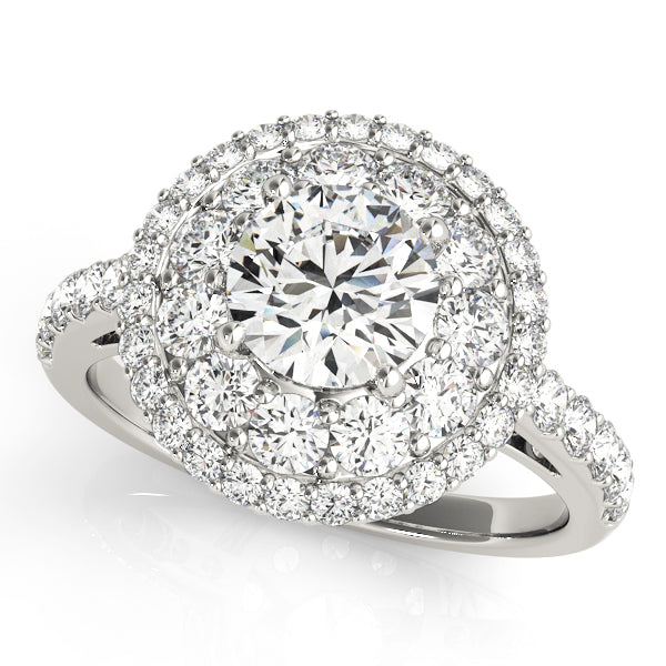 Double Halo Pavé Diamond Engagement Ring (7/8 ct. tw.)