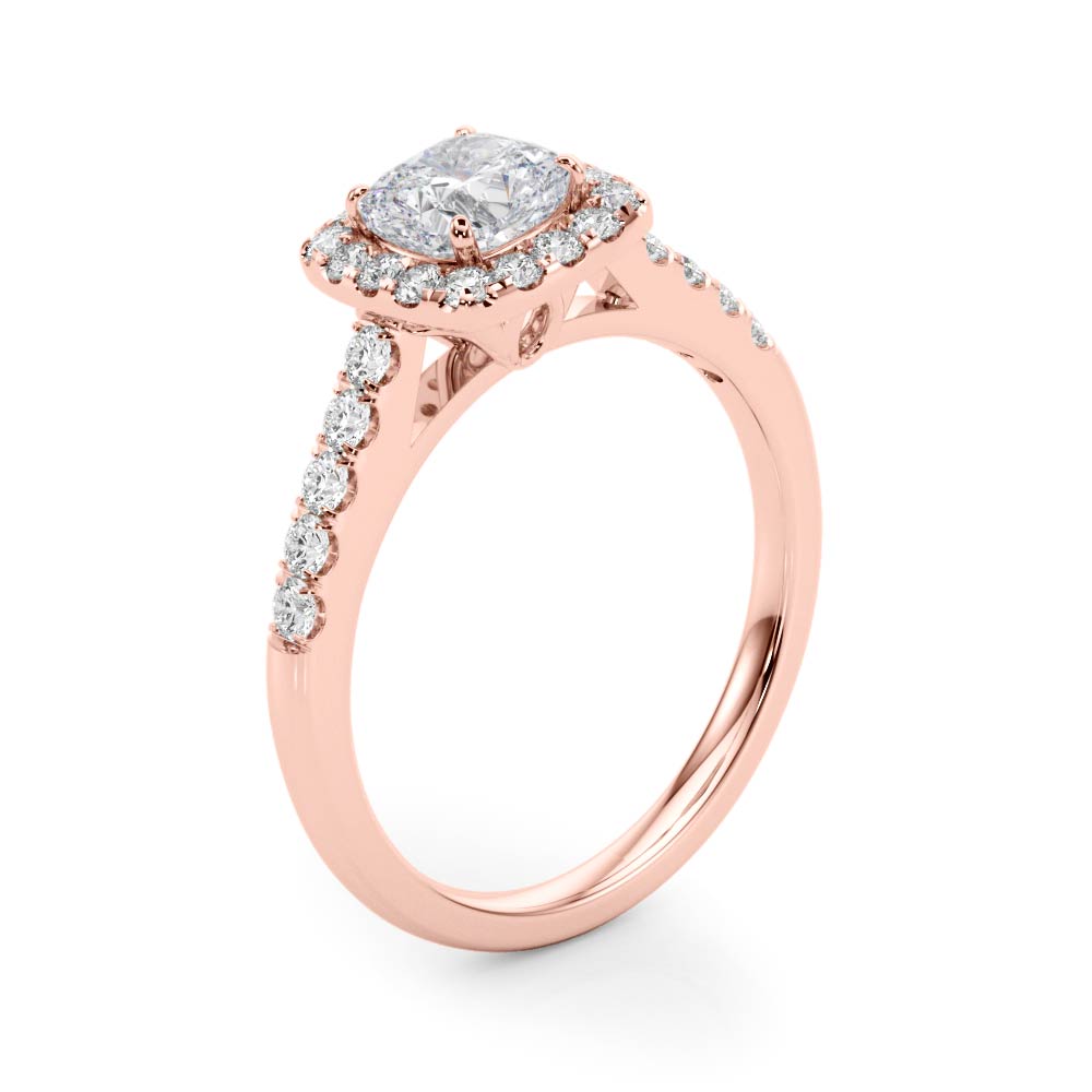 Cushion Halo Pavé Diamond Engagement Ring (1/3 ct. tw.)