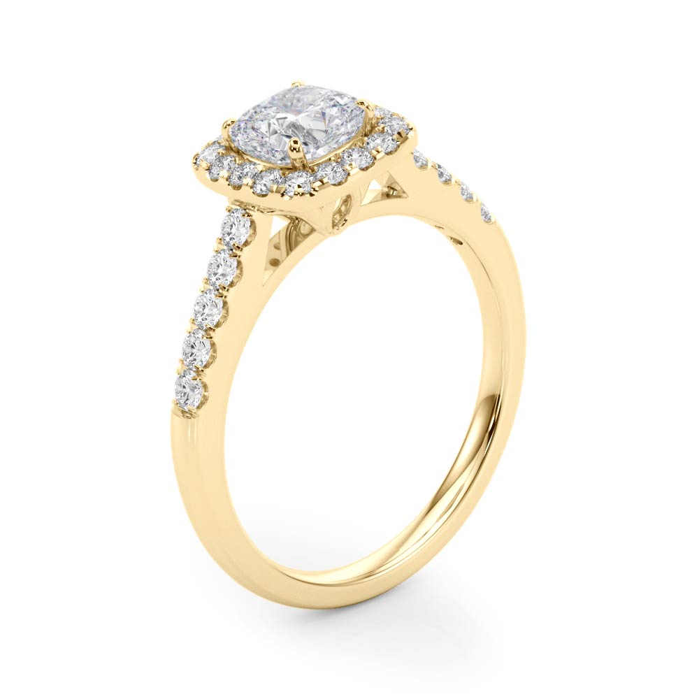 Cushion Halo Pavé Diamond Engagement Ring (1/3 ct. tw.)