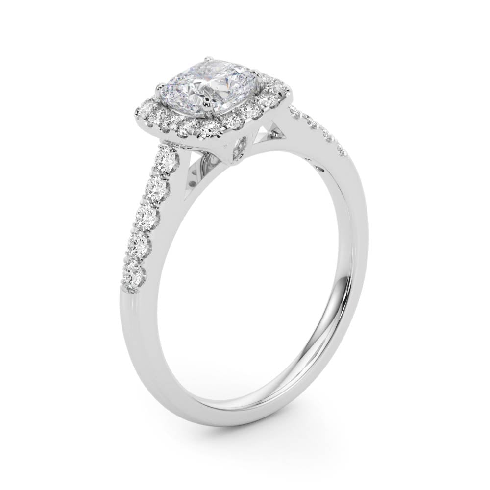 Cushion Halo Pavé Diamond Engagement Ring (1/3 ct. tw.)