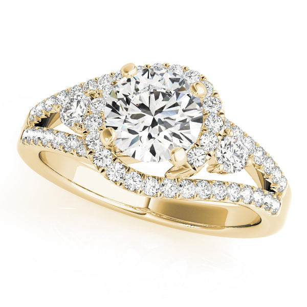 Split Shank Halo Pavé Diamond Engagement Ring (3/4 ct. tw.)