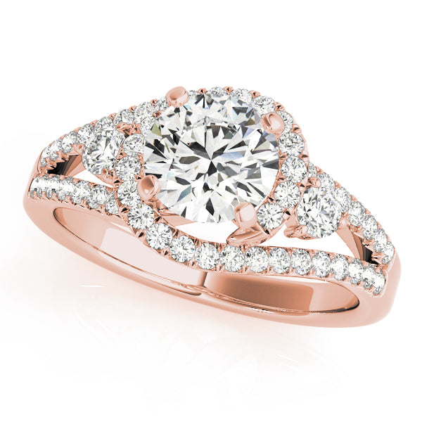 Split Shank Halo Pavé Diamond Engagement Ring (3/4 ct. tw.)