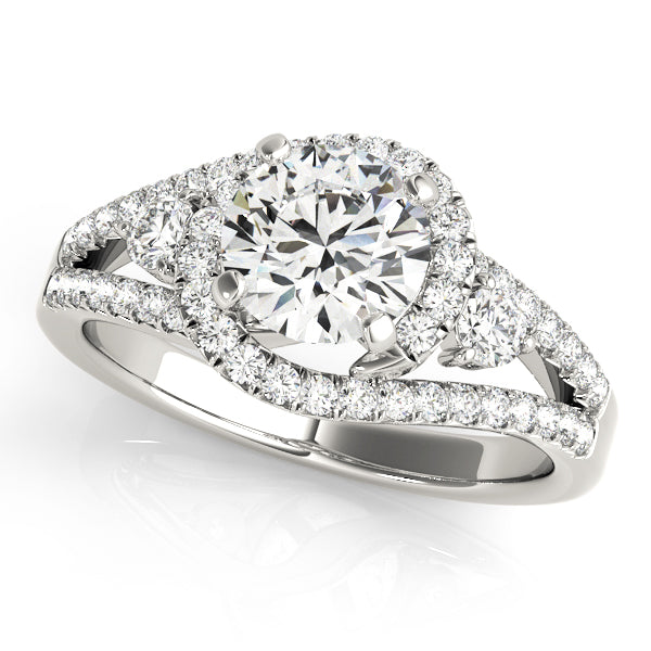 Split Shank Halo Pavé Diamond Engagement Ring (3/4 ct. tw.)