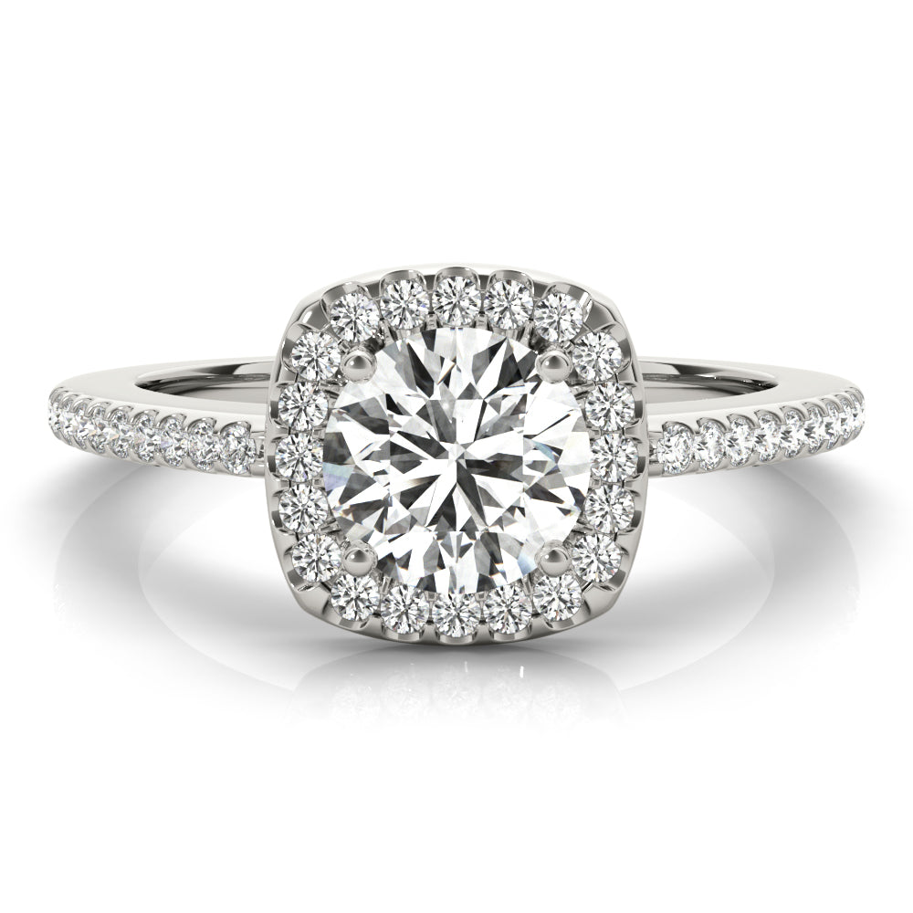 Cushion Halo Pavé Diamond Engagement Ring (1/5 ct. tw.)