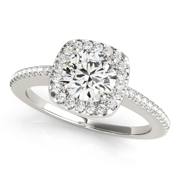 Cushion Halo Pavé Diamond Engagement Ring (1/5 ct. tw.)