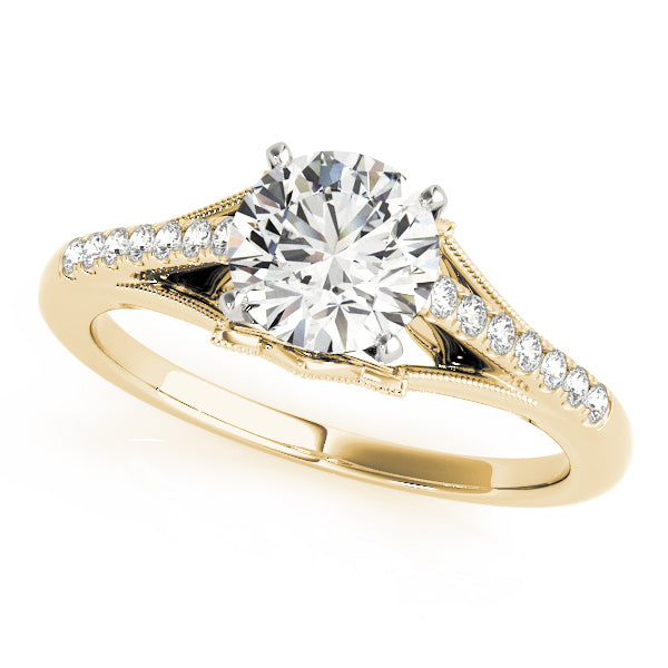 Petite Pavé Diamond Split Shank Engagement Ring (1/10 ct. tw.)