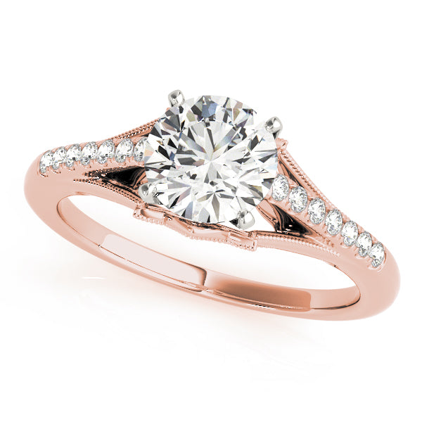 Petite Pavé Diamond Split Shank Engagement Ring (1/10 ct. tw.)