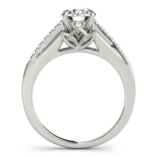 Petite Pavé Diamond Split Shank Engagement Ring (1/10 ct. tw.)