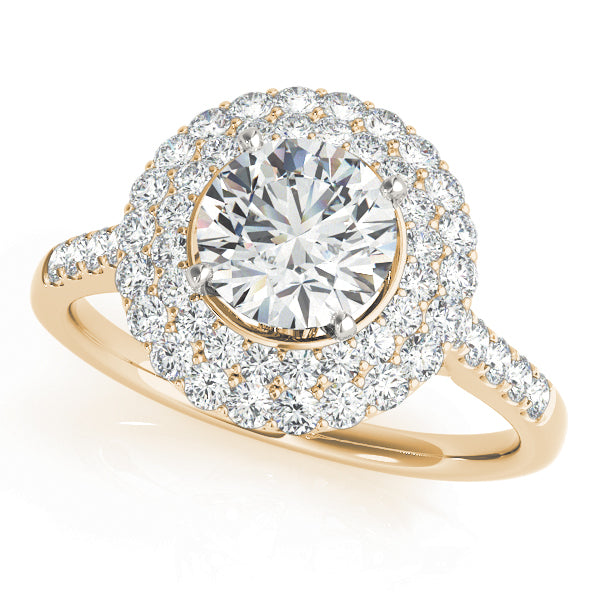 Double Halo Pavé Diamond Engagement Ring (5/8 ct. tw.)