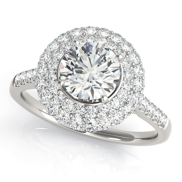 Double Halo Pavé Diamond Engagement Ring (5/8 ct. tw.)